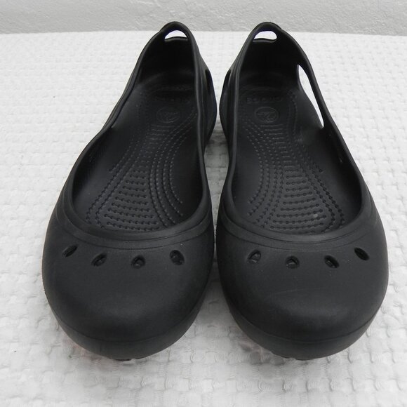 Crocs Kadee Black Ballet Flats Slip-On Round Toe Lightweight Rubber Women's Sz 9 - Picture 6 of 10